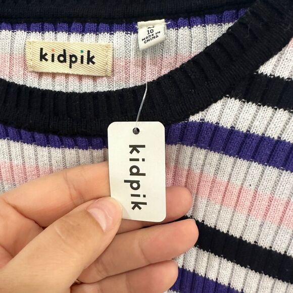 Girls Size Medium Kidpik Striped Knit Top Multi-Color - Picture 6 of 7